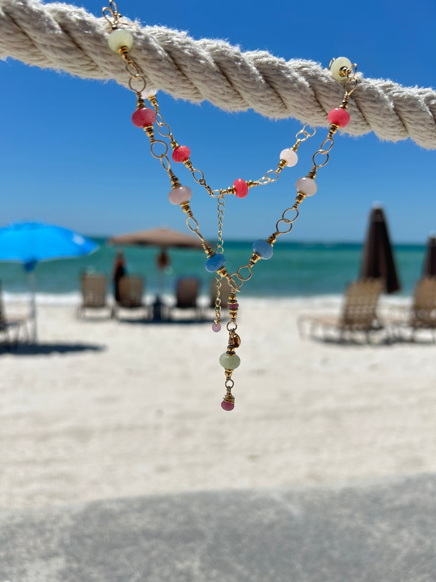 Cotton Candy Agata Necklace