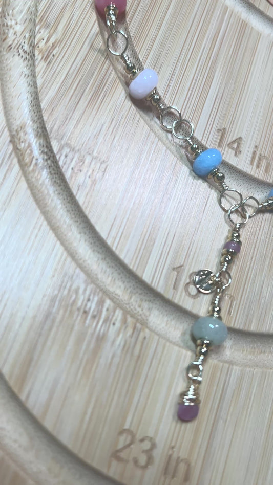 Cotton Candy Agata Necklace